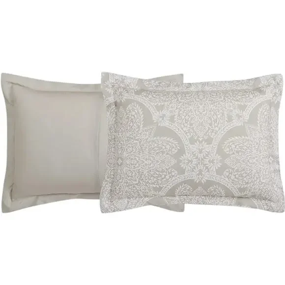 Sunham Neutral Damask 8 Pc Comforter Set Light Beige Queen